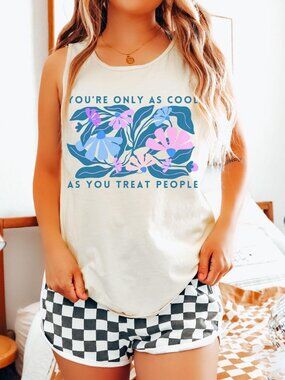 Kindness Tank Top 🌸✨ | Matisse-Inspired Floral Tee | Positive Aesthetic Summer